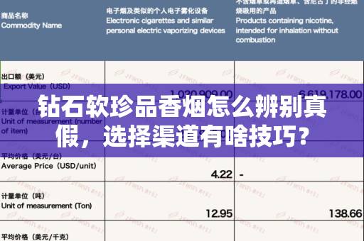 钻石软珍品香烟怎么辨别真假，选择渠道有啥技巧？